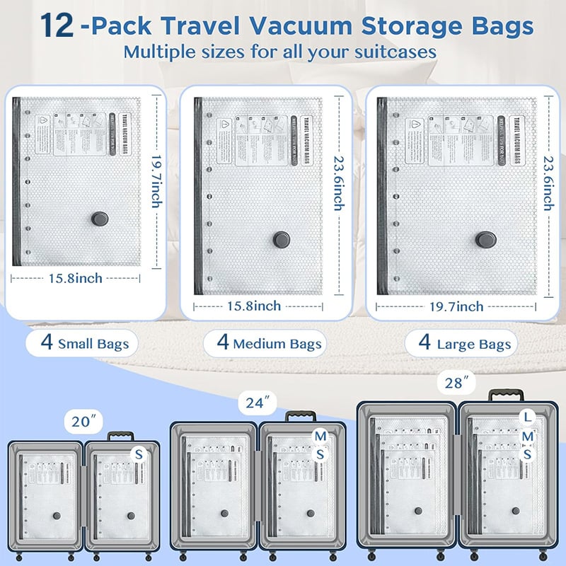 š„ LAST DAY 49% OFF-Cordless Travel Vacuum Storage Compression Bag Set