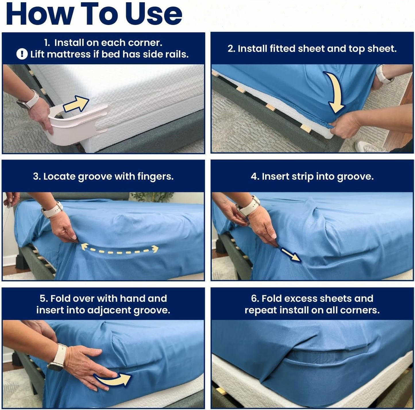 Last Day 49% OFFSheet Holders - Secure Bed Sheets Firmly in Place - 4 Pack