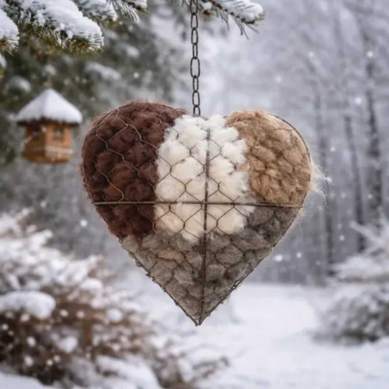 🔥LAST DAY 50% OFF - 🕊️🏡Handmade Natural Alpaca Fiber Bird Nesting Heart❤️Bird lovers gift