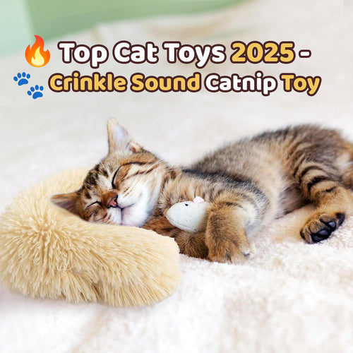 🔥Top Cat Toys 2025 - 🐱Crinkle Sound Catnip Toy